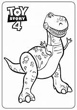 Toy Coloring Story Pages Kids Rex Color Print Disney Pixar Cool Characters Children sketch template