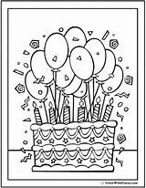 Coloring Birthday Cake Pages Printable Happy 6th Cakes Personalized Pdf Printables Print Kids Drawing Colorwithfuzzy Color Card Balloons Sheet 7th sketch template