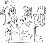 Coloring Hanukkah Menorah Girl Pages Printable Lighting Kids Printables Chanukah Color Print sketch template