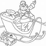Coloring Pages Plaid Sleigh Santa Getcolorings sketch template
