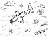 Coloring Pages Bomber Dauntless Dive Battle 75th Anniversary Midway Sbd Robin Great Japanese Memorial sketch template