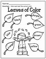 Fall Kindergarten Coloring Color Words Colors Word Sight Worksheets Preschool Learning Pages Math Activities Sheets Know First Leaves Kids Literacy sketch template