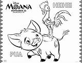 Moana Coloring Pua Disney Heihei Sheets Activity Promo sketch template