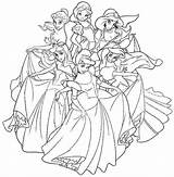 Disney Coloring Pages Princess Pdf Princesses Drawing Getcolorings Getdrawings Printable sketch template