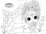 Digi Mermaid Stamps Big Img661 Sherri Bestie Baldy Instant Dolls Eye Head Digital sketch template