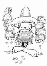 Coloring Mexican Food Garfield Pages Restaurant Colouring sketch template