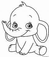 Elephant Coloring Kids Pages Baby Printable Print sketch template