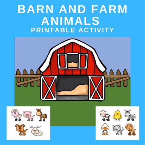 barn  farm animals printable activity