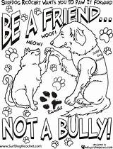 Bullying Coloring Pages Anti Kids Printable Sheets Worksheets Colouring Adult Rescue Dogs Project Girl sketch template