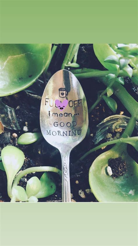 Guy T Stamped Coffee Spoon Fuck Off I Mean Good Morning Etsy
