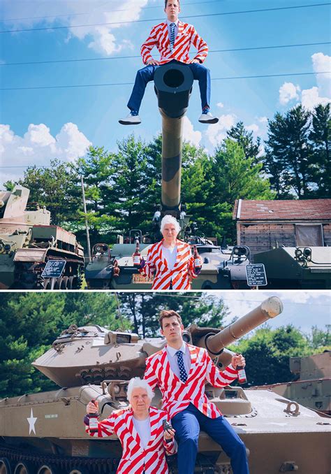 93 year old grandma and her grandson dress up in ridiculous