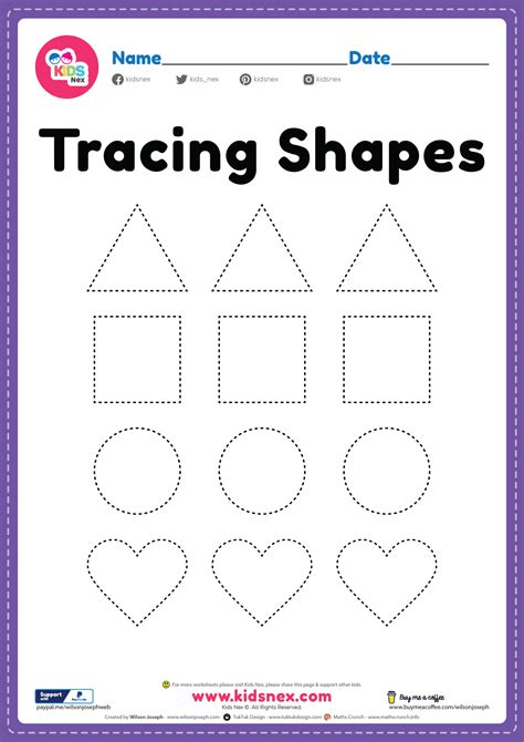 shapes worksheet  nursery  printable