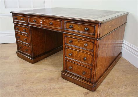 large antique victorian oak partner desk ft  ft antiques atlas