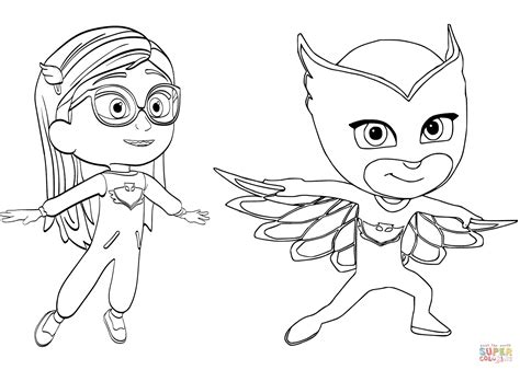 pajama hero amaya  owlette  pj masks coloring page
