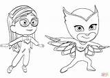 Pj Coloring Masks Owlette Pages Amaya Template Pajama sketch template