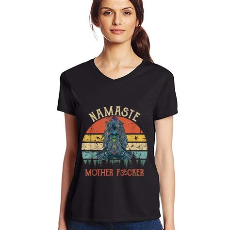 original namaste mother fuckers yoga humor vintage shirt hoodie