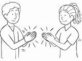 Clap Clapping Hands Drawing Synchro People Two Claps Activity Paintingvalley Drawings Syncro Quickly Clapp Small Games Rhythmic sketch template