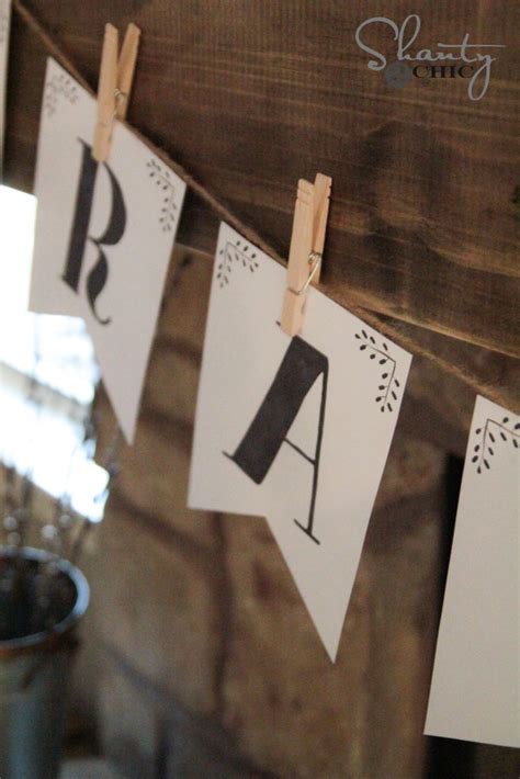printable letter banners shanty  chic
