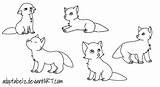 Wolf Pups Anime Template Three Coloring Pages Lineart sketch template