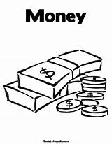 Coloring Money Coins Clipart Color Sheets Popular Library sketch template
