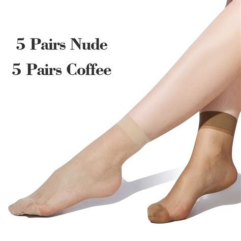 pairs womens nylon ankle high tights hosiery sheer socks