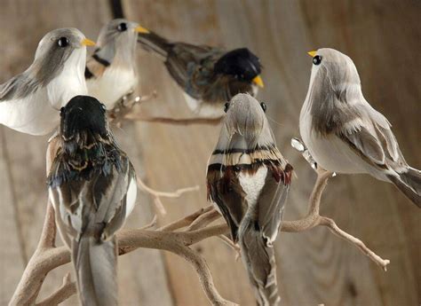 artificial house sparrows birds set