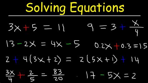 solving  step equations  fractions variables   sides