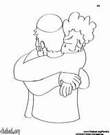 Coloring Pages Jacob Esau Vayishlach Hugs Cry Kisses Together They Parshah Family sketch template