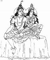 Shiva Coloring Pages Shiv Parvati Choose Board Hindu sketch template