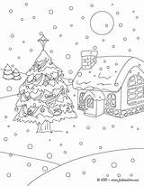 Sapin Coloriage Sapins Neige Colorier Hellokids Weihnachtslandschaft Arboles Devant Noël Schnee Coloriages Ludinet Exotique Paysage Línea Imprimir sketch template