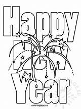 Happy Year Coloring sketch template