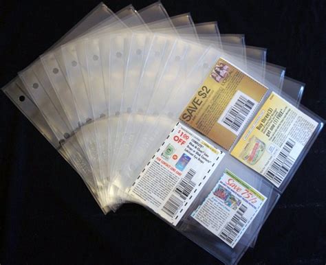 mini coupon sleeves organizer small holder pages fits standard mini binder ebay