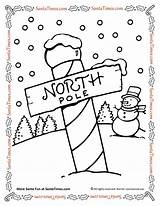 Coloring Pole North Santa Pages Printable Northpole Kids sketch template