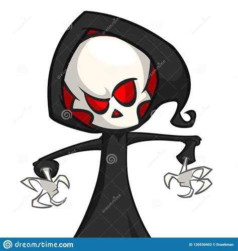 cute cartoon grim reaper isolated on white cute halloween