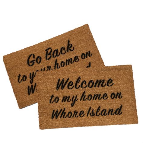 home on whore island™ anchorman door mat doormat damn good doormats