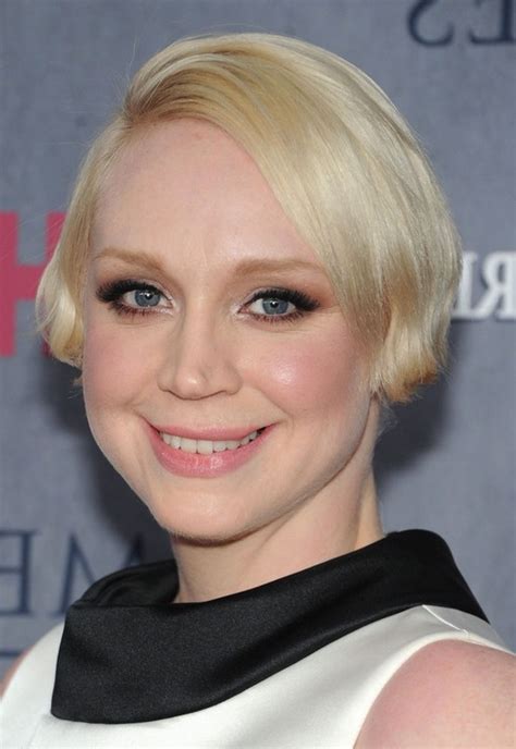 Gwendoline Christie Short Blonde Side Parted Haircut