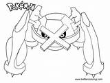 Pokemon Coloring Metagross Pages Printable Kids sketch template