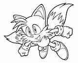 Sonic Tails Coloring Hedgehog sketch template