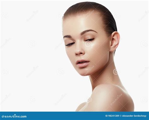 beauty woman face portrait beautiful spa model girl with perfect fresh