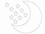 Moon Coloring Goodnight Pages Printable Night Good sketch template