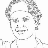 Federer Roger Tennis Hellokids Yodibujo Ilustracion sketch template