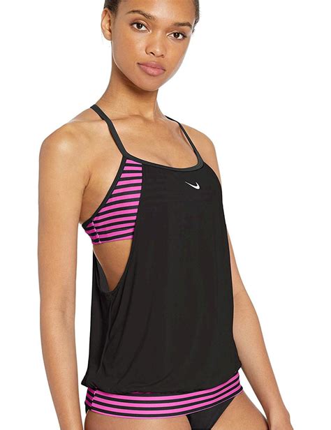 Swim Women S Layered Sport Tankini Swimsuit Set Black Size X Large