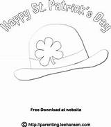 St Patrick Coloring Derby Colouring Shamrock Hat Printable Letters Color Pages Bubble Irish Sheets Decorations Happy sketch template