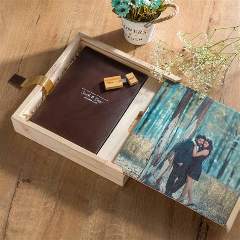 Premium Wood Printed Box Leather Album