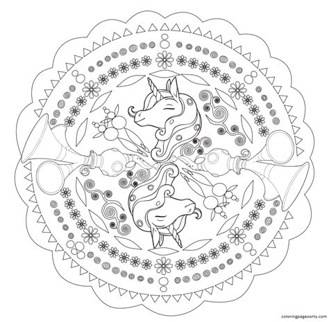 unicorns  coloring page  printable coloring pages