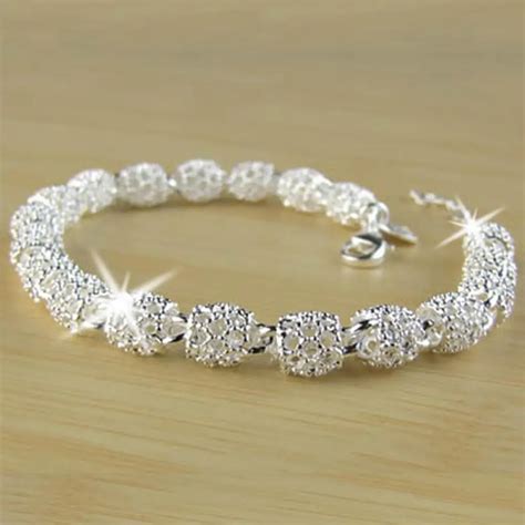 silver color jewelry hollow  bead bracelet fashion bracelet  women crystal