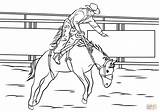 Rodeo Horse Bucking Colorare Bronco Sella Rider Bronc sketch template