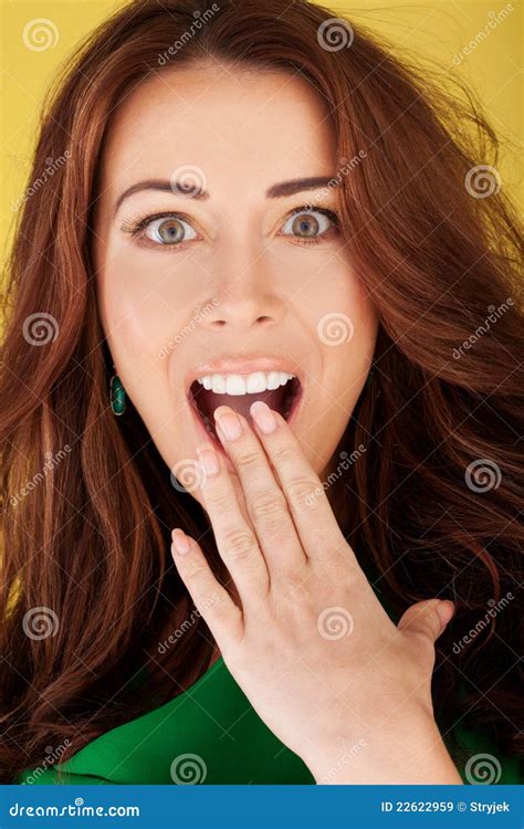 beautiful woman  shocked expression royalty  stock images image