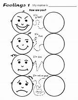 Worksheets Emotions Tracing Worksheet Faces sketch template