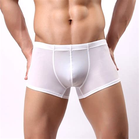 Men Seamless Super Soft Comfortable Boxer Shorts Ice Silk Underwear